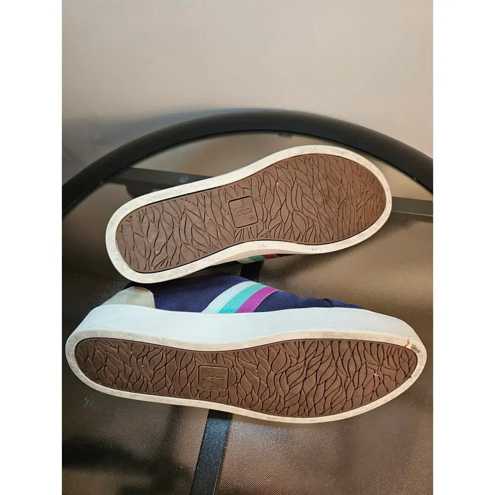 Revitalign Navy Casual Sneakers with Mint & Pink Stripe